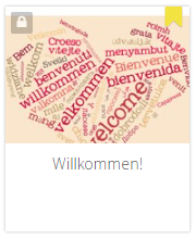 Intranet Onboarding Gruppe mit Herz aus mehrsprachigen Begrüßungen