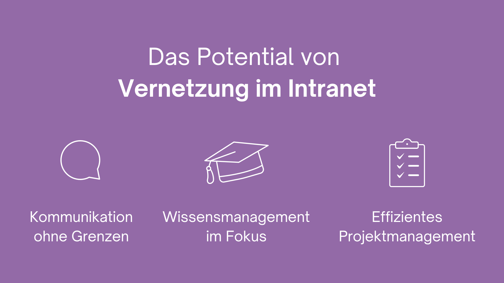 Grafik mit Icons zu Vorteilen der Vernetzung im Intranet