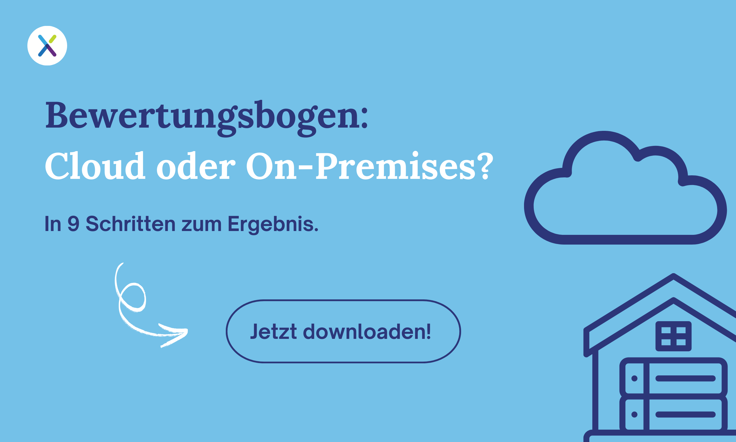 Cover zum Download der Checkliste für den Bewertungbogen Cloud oder On-Premises.