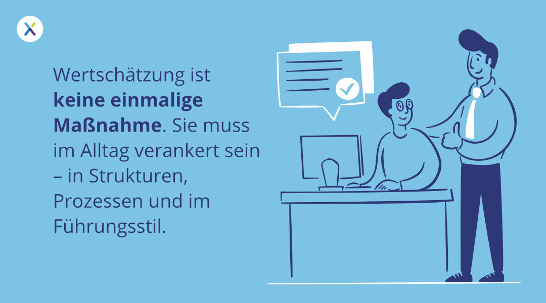 Wertschätzung ist keine einmalige Maßnahme. Sie muss im Alltag verankert sein - in Strukturen, Prozessen und im Führungsstil.
